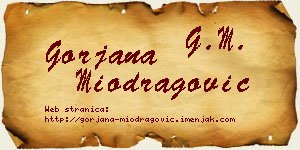 Gorjana Miodragović vizit kartica